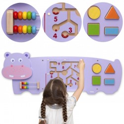 Viga Toys Montessori sensoorne tegelustahvel Hippo