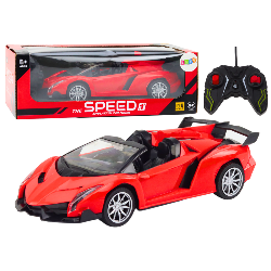 RC puldiga sport auto punane 1:18