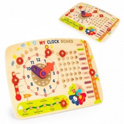 Puidust tegelustahvel kalender kell