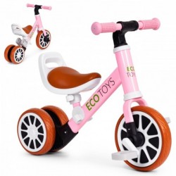 Jooksuratas 2in1 pedaalidega ratas, roosa