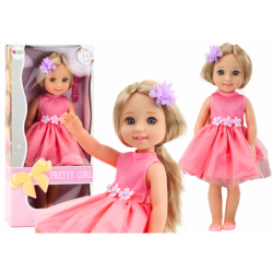 Doll Long Hair Roosa Kleit Juuksenõelahari 38cm
