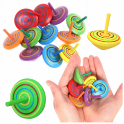 Mini Spinning Top värviline puidust...