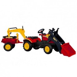 Haagise ja pedaalikopaga traktor Benson Red