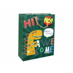 Rohelisest dinosauruse paberist kinkekott 32cm...