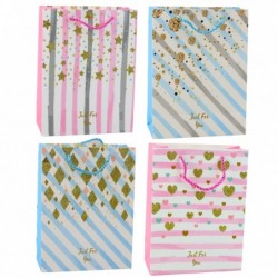 Paberist kinkekott Sinine Roosa Glitter 23 x 18...