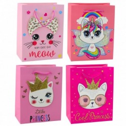 Paberist kinkekott Kittens Glitter Pink 23 x 18...