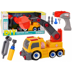 Cartoon veoauto kraana demonteerimiseks DIY Orange