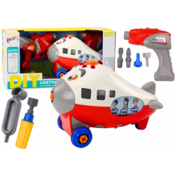 Cartoon Airplane Twisting Wings DIY Red